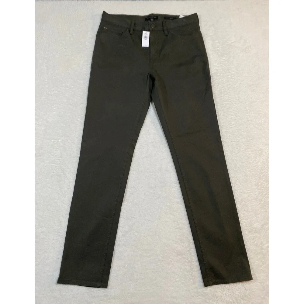 Banana Republic Traveler Pants Mens 30x32 Slim Fit Olive Green Twill NWT $110